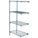 A Metroseal wire shelving add on unit with three shelves.