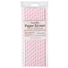 Creative Converting 091042 7 3/4" Jumbo Classic Pink / White Stripe Paper Straw - 24/Pack Main Thumbnail 2