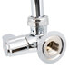 A chrome Equip by T&S wall mount faucet with lever handle.