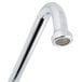 A T&S wall mount faucet with chrome and metal lever handles.