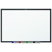 A Quartet magnetic whiteboard with a black aluminum frame.