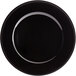 A Tabletop Classics by Walco black plastic charger plate with a beaded rim.