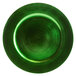 A green Tabletop Classics by Walco charger plate with a shiny surface.
