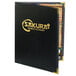 A black Menu Solutions Royal Select Series menu cover with gold text.