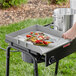 Backyard Pro 15" x 16" Stainless Steel Griddle Plate with 2 1/4" Splash Guard and Handles Main Thumbnail 1