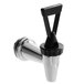 An Avantco faucet for a hot water dispenser with a black handle and silver spout.