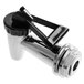 An Avantco black and chrome water faucet with a black handle.