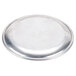 An American Metalcraft aluminum pizza pan with a round rim.