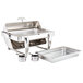 Acopa Extra-Heavy Weight 8 Qt. Dripless Full Size Stackable Stainless Steel Roll Top Chafer Main Thumbnail 4