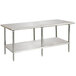 Advance Tabco TT-188 18" x 96" 18 Gauge Stainless Steel Work Table with Galvanized Undershelf Main Thumbnail 1