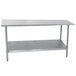 Advance Tabco TT-185 18" x 60" 18 Gauge Stainless Steel Work Table with Galvanized Undershelf Main Thumbnail 1