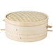 A Town bamboo steamer set with a lid and handle, a round wooden basket.