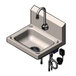 A T&S hand sink with a deck mount faucet and drain assembly.
