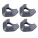 A group of four grey plastic MetroMax qwikTRAK end track pieces with holes.
