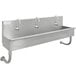 Advance Tabco 19-18-60EFADA 16-Gauge ADA Multi-Station Hand Sink with 5" Deep Bowl and 3 Electronic Faucets - 60" x 19 1/2" Main Thumbnail 1