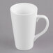 A Libbey tall white porcelain mug with a handle.