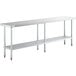 Regency 18" x 96" 18-Gauge 304 Stainless Steel Commercial Work Table with Galvanized Legs and Undershelf Main Thumbnail 3