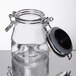 Tablecraft H3S&P 3.5 oz. Resealable Salt and Pepper Shaker Glass Jar with Stainless Steel Clip-Top Lid Main Thumbnail 4