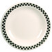 Homer Laughlin by Steelite International Black Checkers 7 1/4" Creamy White / Off White China Plate - 36/Case Main Thumbnail 1