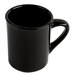A Libbey black porcelain Tiara mug with a handle.