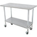 Advance Tabco ELAG-304C 30" x 48" 16-Gauge 430 Stainless Steel Economy Work Table with Galvanized Undershelf and Casters Main Thumbnail 1