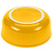 A yellow Fiesta china chowder bowl with a white rim.