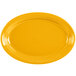 A yellow oval china platter.