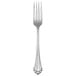 An Oneida Marquette stainless steel dinner fork with a white background.