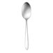 A close-up of a Sant'Andrea Mascagni II stainless steel teaspoon with a white handle.