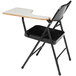 National Public Seating 5210L Black Steel Premium Folding Chair with Left Gray Tablet Arm Main Thumbnail 3