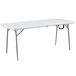 National Public Seating BMFIH3072 Fold-In-Half 30" x 72" Speckled Gray Plastic Folding Table Main Thumbnail 2
