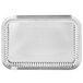 A white rectangular Vollrath stainless steel tray with a fluted braid design.