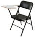 National Public Seating 5210R Black Steel Premium Folding Chair with Right Gray Tablet Arm Main Thumbnail 2