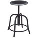 A National Public Seating black lab stool with a black steel seat and metal base.