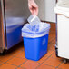 Lavex Janitorial 13 Qt. / 3 Gallon Blue Rectangular Recycling Wastebasket / Trash Can Main Thumbnail 1