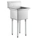 Regency 22" 16-Gauge Stainless Steel One Compartment Commercial Sink with Galvanized Steel Legs and without Drainboard - 17" x 17" x 12" Bowl Main Thumbnail 3