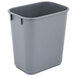 Lavex Janitorial 13 Qt. / 3 Gallon Gray Rectangular Wastebasket / Trash Can Main Thumbnail 3