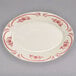 Homer Laughlin by Steelite International HL1582 American Rose Red 15 5/8" x 11 1/4" Oval Ivory (American White) Rolled Edge China Platter - 12/Case