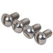 Three round stainless steel screws with a round head.