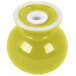 A yellow Fiesta pepper shaker with a white lid.