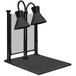 A Hanson Heat Lamps black dual bulb carving station with a black lamp shade.