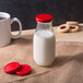 Acopa Red Solid Milk Bottle Lid - 12/Case Main Thumbnail 5