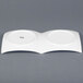 CAC F-P2 Fortune China 11 1/2" x 5" White Divided Tasting Plate - 36/Case Main Thumbnail 4