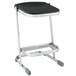 A black National Public Seating Elephant Z-Stool with chrome legs and seat.