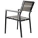 BFM Seating PH201CGRTK-BL Seaside Black Stackable Aluminum Outdoor / Indoor Armchair with Gray Synthetic Teak Back and Seat Main Thumbnail 3