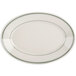 Homer Laughlin by Steelite International HL1561 Green Band Rolled Edge 12 1/2" x 8 7/8" Ivory (American White) Oval China Platter - 12/Case Main Thumbnail 2