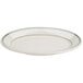 Homer Laughlin by Steelite International HL1561 Green Band Rolled Edge 12 1/2" x 8 7/8" Ivory (American White) Oval China Platter - 12/Case Main Thumbnail 3