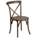 A Flash Furniture Early American wood stackable cross back chair.