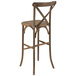 A Flash Furniture wooden barstool with a backrest and cushion.