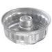 A silver Chicago Metallic fluted bundt cake pan with a ring.